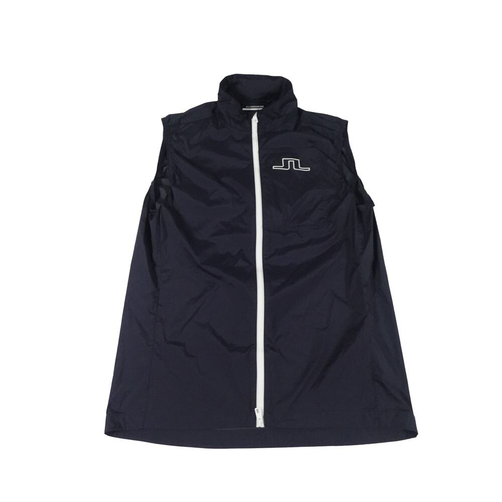 J.Lindeberg Full Zip Vest Lightweight Wind Rain Navy Golf Jacket Men's Small